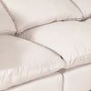 Eclipse Modular 6-Piece Linen-Look Fabric Sectional with Ottomans and Reversible Feather Down Cushions - Linen White | Sofa sectionnel modulaire Eclipse 6 pièces en tissu d’apparence lin avec poufs et coussins réversibles en duvet et plumes - blanc lin