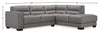Citadel 2-Piece Right-Facing Top-Grain Genuine Leather Sectional with Wood Legs - Grey | Sofa sectionnel de droite Citadel 2 pièces en cuir véritable de qualité supérieure avec pattes en bois - gris