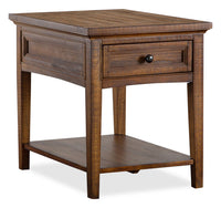 Hanson 20” Traditional Pine End Table with Storage - Toasted Nutmeg