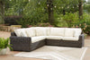 Halifax 3-Piece Outdoor Patio Set with 2 Loveseats & Corner Chair, UV & Weather Resistant - Beige/Brown | Ensemble Halifax 3 pièces pour la terrasse à l’extérieur avec 2 causeuses et fauteuil en coin - brun et beige