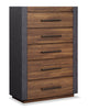 Scott Living Dante Bedroom Chest of Drawers, 5-Drawer, 36"W x 52.4"H - Brown | Commode verticale Dante de Scott Living de 36 po (L) x 52,4 po (H) à 5 tiroirs pour la chambre à coucher - brune