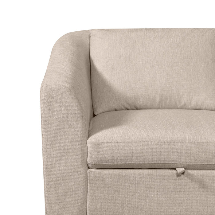 Envy 2-Piece Left-Facing Chenille Fabric Sleeper Sectional - Almond Beige