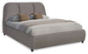 Mave Upholstered Platform Bed in Grey Velvet Fabric - Queen Size | Lit plateforme rembourré Mave en tissu de velours gris - format grand lit