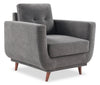Cosmo 34\" Fabric Chair with Tufted Back Cushion - Charcoal