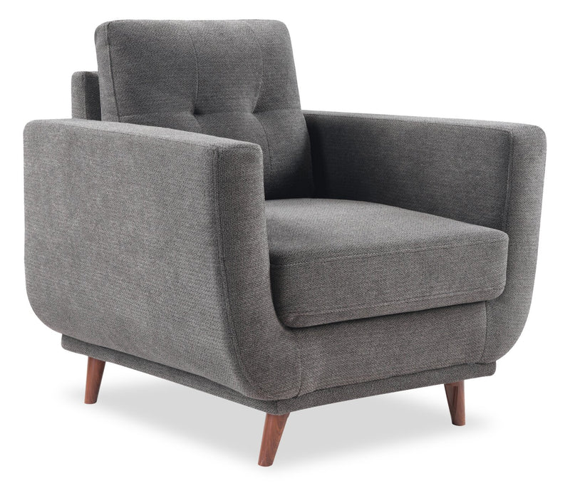 Cosmo 34\" Fabric Chair with Tufted Back Cushion - Charcoal