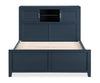 Quinn Platform Bed with Bookcase Headboard, Built-in Desk & Stool, Blue - Full Size | Lit plateforme Quinn avec tête de lit bibliothèque, bureau intégré et tabouret, bleu - format lit double