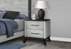 Blake Bedside 2-Drawer Nightstand, 24"W x 22"H - Grey & Black | Table de nuit Blake de 24 po (L) x 22 po (H) à 2 tiroirs - grise et noire