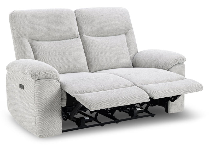 Spencer 65.6\" Chenille Fabric Power Reclining Loveseat - Grey