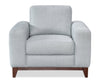 River 40.1\" Linen-Look Fabric Chair with Wood Base and Legs - Grey