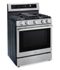 LG 6.3 Cu. Ft. Smart Gas Range with Air Fry – Fingerprint Resistant Stainless Steel - LRGN6325X | Cuisinière intelligente à gaz LG de 6,3 pi3 avec friture à air - acier inoxydable résistant aux traces de doigts - LRGN6325X