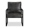 Nico 24.75" Faux Leather Accent Chair with Metal Legs - Dark Grey | Fauteuil d’appoint Nico de 24,75 po en similicuir avec pattes en métal - gris foncé