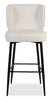 Sara Counter-Height Stool with Velvet-Like Fabric, 26"H, Metal – White | Tabouret Sara de hauteur comptoir de 26 po (H) en tissu d’apparence velours et en métal - blanc
