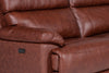 Sorrento 6-Piece Genuine Leather Power Reclining Sectional with Storage Console and USB Port - Madrid Brick Brown | Sofa sectionnel à inclinaison électrique Sorrento 6 pièces en cuir véritable avec console de rangement et port USB - brun brique de Madrid
