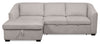 Envy 2-Piece Left-Facing Chenille Fabric Sleeper Sectional with Storage Chaise - Fog Grey | Sofa-lit sectionnel de gauche Envy 2 pièces en tissu de chenille avec fauteuil long de rangement - gris brouillard