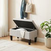 Calgary 32" Storage Fabric Ottoman - Grey Striped|Pouf de rangement Calgary de 32 po en tissu - rayé gris