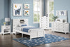 Quinn Platform Bed with Bookcase Headboard, Built-in Desk & Stool, White - Twin Size | Lit plateforme Quinn avec tête de lit bibliothèque, bureau intégré et tabouret, blanc - format lit simple