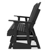 Lake Outdoor Patio Glider Loveseat - High Density Plastic, Weather Resistant – Black | Causeuse pivotante et coulissante Lake pour la terrasse à l’extérieur -  plastique haute densité, résistant aux intempéries - noire