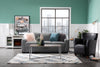 Zello 29.92" Faux Leather Accent Chair with Wood Legs - Black | Fauteuil d’appoint Zello de 29,92 po en similicuir avec pattes en bois - noir