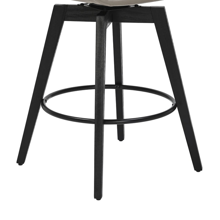 Apex Counter-Height Stool with Swivel Seat & Vegan Leather Fabric, 27\"H, Wood & Metal - Taupe