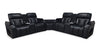 Zen 3-Piece Leather-Look Fabric Power Reclining Sectional with Massage and Two Refrigerator Consoles - Black | Sofa sectionnel à inclinaison électrique Zen 3 pièces en tissu d’apparence cuir avec massage et 2 consoles à compartiment réfrigéré - noir