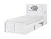 Quinn Platform Bed with Bookcase Headboard, Built-in Desk & Stool, White - Twin Size | Lit plateforme Quinn avec tête de lit bibliothèque, bureau intégré et tabouret, blanc - format lit simple
