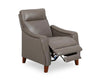 Natalie 32.5" Top-Grain Genuine Leather Pushback Reclining Chair with Wood Legs - Grey | Fauteuil à inclinaison par poussée Natalie de 32,5 po en cuir véritable de qualité supérieure avec pattes en bois - gris