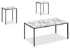 Easton 42" Modern 3-Pack Coffee + 2 End Tables - Marble Look with Black Metal Legs | Ensemble 3 tables modernes Easton de 42 po (table à café et 2 tables de bout) - imitation de marbre avec pattes en métal noir