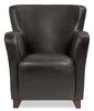 Zello 29.92" Faux Leather Accent Chair with Wood Legs - Brown | Fauteuil d’appoint Zello de 29,92 po en similicuir avec pattes en bois - brun