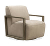 Mode 29.5" Velvet Swivel Accent Chair with Wood Arms - Beige | Fauteuil d’appoint pivotant Mode de 29,5 po en velours avec accoudoirs en bois - beige