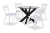 Remi Dining Chair with Curved Ladder-Back - White | Chaise de salle à manger Remi avec dossier en échelle courbé - blanche