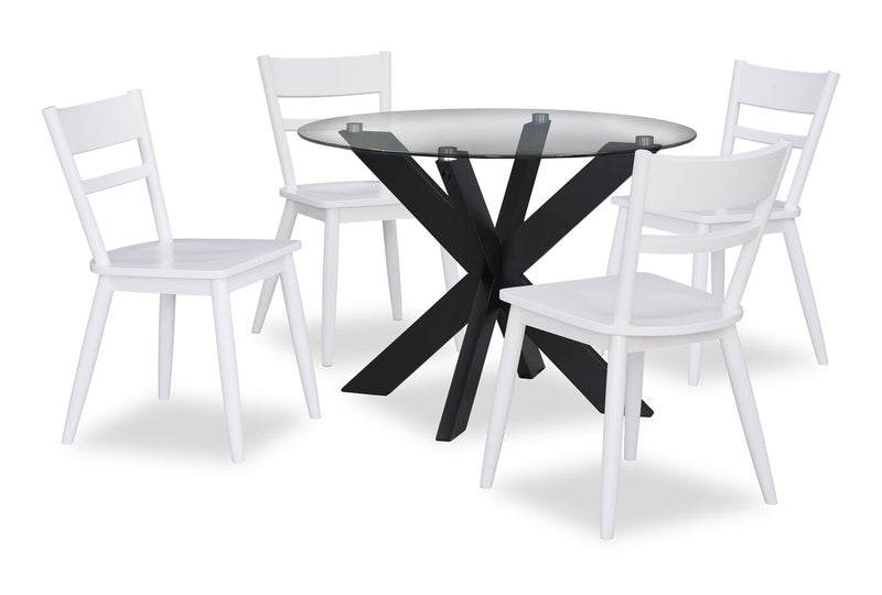Remi Dining Chair with Curved Ladder-Back - White