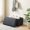 Edmonton 32" Storage Ottoman - Navy Faux Leather|Pouf de rangement Edmonton de 32 po - similicuir bleu marine