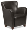 Zello 29.92\" Faux Leather Accent Chair with Wood Legs - Brown