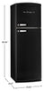 Unique Classic Retro 24" 11 Cu Ft. Top Freezer Refrigerator – Midnight Black - UNQ-310L B TM | Réfrigérateur Classic Rétro d’Unique de 24 po et de 11 pi3 à congélateur supérieur - noir minuit - UNQ-310L B TM