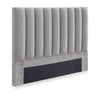 Amos Upholstered Headboard in Grey Fabric, Channelled - Queen Size | Tête de lit rembourrée Amos en tissu gris en canaux - format grand lit