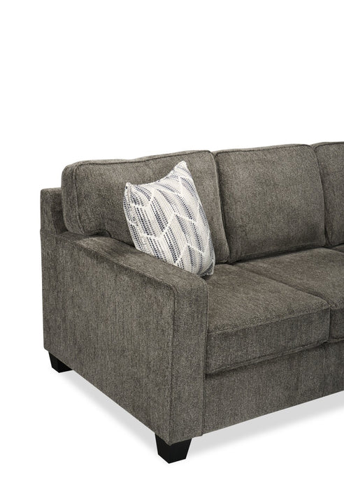 Made in Canada Lennox 79\" Chenille Fabric Sofa with Reversible Cushions and Accent Pillows - Grey