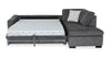 Aubrey 114" Right-Facing Chenille Fabric Eurostyle Queen Sofa Bed Sectional with Wooden Legs – Grey | Sofa-lit sectionnel de droite avec grand lit Aubrey de 114 po de style européen en tissu de chenille avec pattes en bois - gris