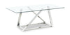 Briar 47" Modern Glass Top Coffee Table - Silver | Table à café moderne Briar de 47 po avec dessus en verre - argentée