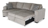Made in Canada Legend 2-Piece Left-Facing Chenille Fabric Cuddler Sleeper Sectional - Platinum Beige | Sofa-lit sectionnel enveloppant de gauche Legend 2 pièces fabriqué au Canada en tissu de chenille - beige platine
