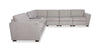 Vault 7-Piece Sectional with Five Storage Chairs and Storage USB Console - Grey | Sofa sectionnel Vault 7 pièces avec 5 fauteuils de rangement et console de rangement avec USB - gris