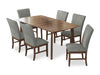 Rain 7pc Dining Set with Table & 6 Grey Chairs, 72\"W - Grey/Brown