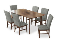 Rain 7pc Dining Set with Table & 6 Grey Chairs, 72