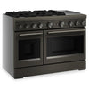 KitchenAid 6.3 Cu. Ft. 6 Burner Dual Fuel Range with Griddle – Black Ore - KFDD948SBE | Cuisinière hybride KitchenAid de 6,3 pi³ à 6 brûleurs avec plaque chauffante - minerai noir - KFDD948SBE