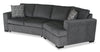 Made in Canada Legend 2-Piece Right-Facing Chenille Fabric Cuddler Sleeper Sectional - Pepper Grey | Sofa-lit sectionnel enveloppant de droite Legend 2 pièces fabriqué au Canada en tissu de chenille - gris poivre