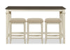 Nyles 60" Contemporary Console Table with 3 Counter-Height Stools and USB Ports - Buttermilk | Console contemporaine Nyles de 60 po avec 3 tabourets de hauteur comptoir et ports USB - babeurre