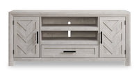 Scott Living Hayward 70” Modern TV Stand with Storage and Cable Management for TVs up to 75” - White 