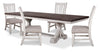 Willow 5pc Dining Set with Table & 4 Chairs, 84-106"W Extension - Rustic White & Brown | Ensemble de salle à manger Willow 5 pièces avec table, rallonge de 84 po à 106 po (L) et 4 chaises - blanc rustique et brun