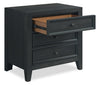 Casa Bedside 3-Drawer Nightstand with USB Port, 27"W x 26.5"H, Wood - Black | Table de nuit Casa de 27 po (l) x 26,5 po (H) en bois à 3 tiroirs avec port USB - noire