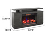 Breya 64" Modern Electric Fireplace TV Stand with Storage & USB Charging for TVs up to 70"- Grey | Meuble pour téléviseur moderne Breya de 64 po avec foyer électrique, rangement et recharge USB pour téléviseurs jusqu’à 70 po - gris