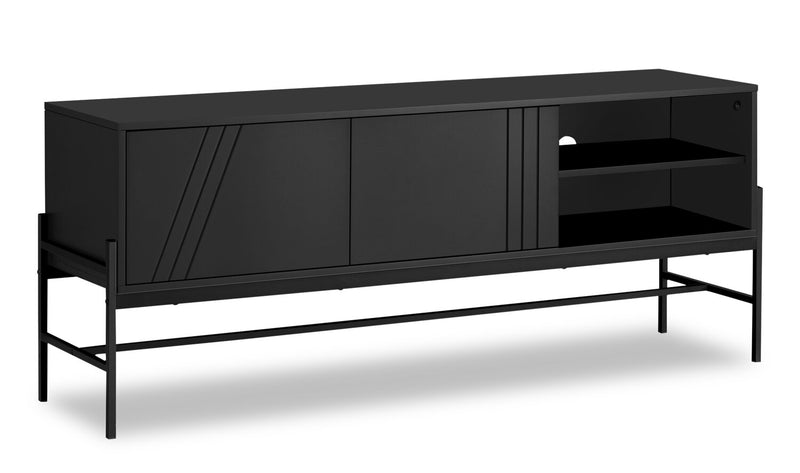 Jae 59\" Modern TV Stand with Storage and Cable Management for TVs up to 65\"- Black
